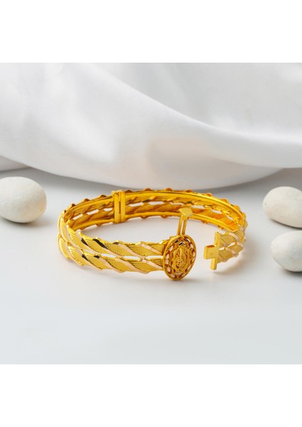 Modern Tuğralı Kesik Burma Altın Bilezik modelleri