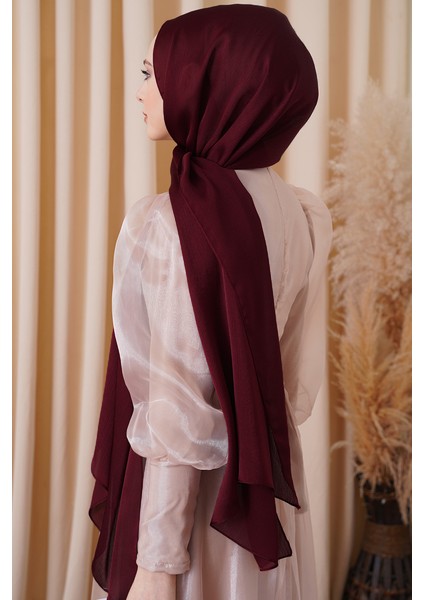 Abiye Janjan Parlak Saten Dokulu Tesettür Abiye Şifon Şal modelleri