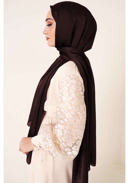 Abiye Janjan Parlak Saten Dokulu Tesettür Abiye Şifon Şal modelleri