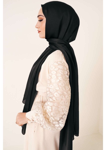 Abiye Janjan Parlak Saten Dokulu Tesettür Abiye Şifon Şal modelleri