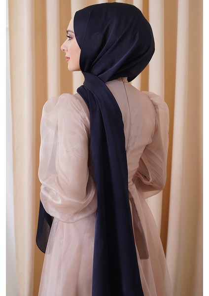 Abiye Janjan Parlak Saten Dokulu Tesettür Abiye Şifon Şal modelleri