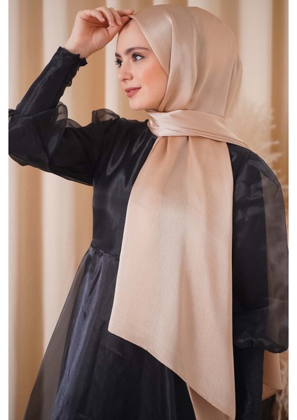 Abiye Janjan Parlak Saten Dokulu Tesettür Abiye Şifon Şal fiyatları