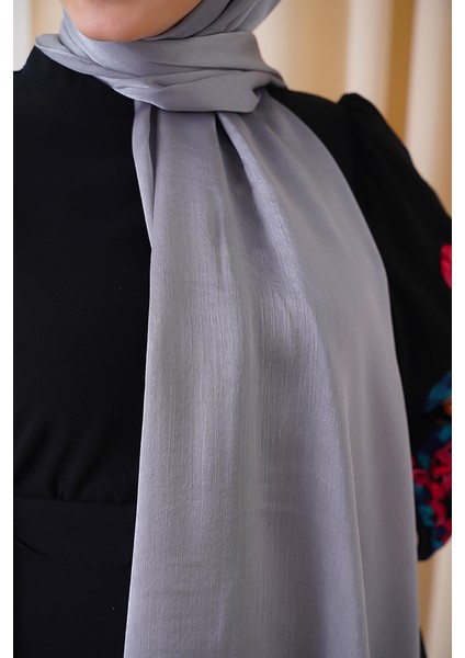 Abiye Janjan Parlak Saten Dokulu Tesettür Abiye Şifon Şal fırsatları