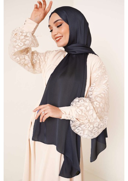 Abiye Janjan Parlak Saten Dokulu Tesettür Abiye Şifon Şal fiyatları