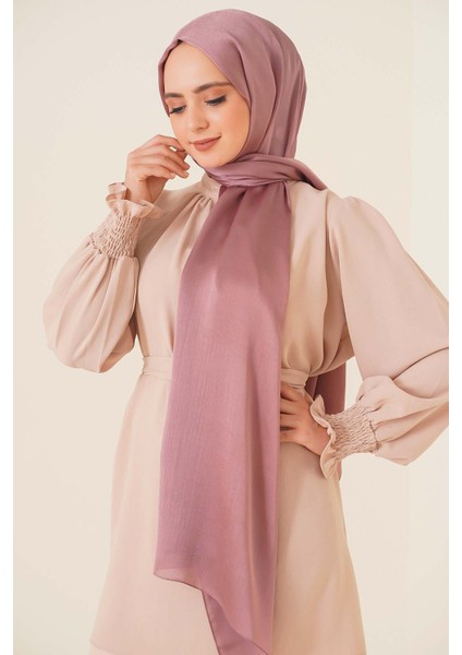 Abiye Janjan Parlak Saten Dokulu Tesettür Abiye Şifon Şal modelleri