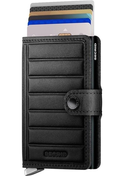 Miniwallet Emboss Lines Black - %100 Orjinal Avrupa Derisi Cüzdan