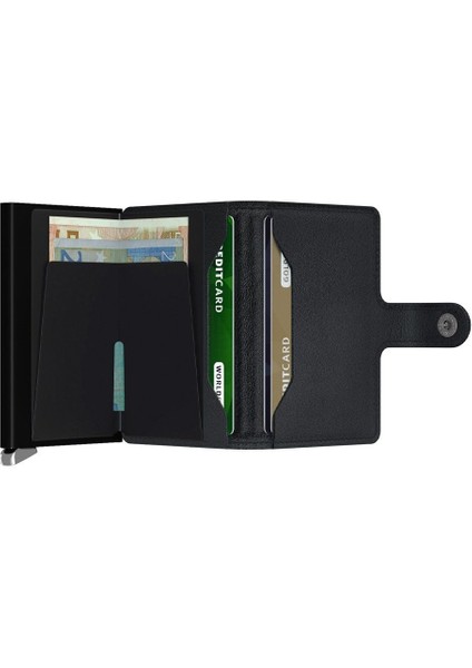 Miniwallet Emboss Lines Black - %100 Orjinal Avrupa Derisi Cüzdan