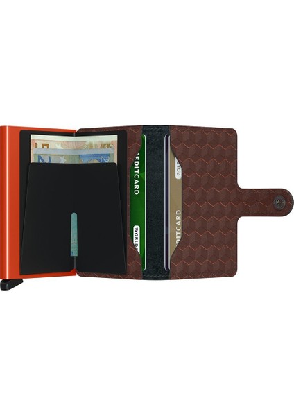 Miniwallet Optical Brown Orange;n/a - %100 Orjinal Avrupa Derisi Cüzdan