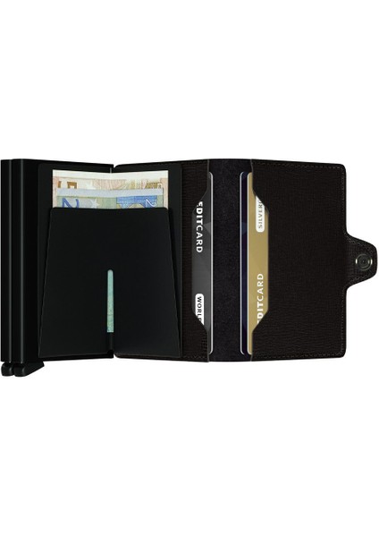 Twinwallet Crisple Black, N/a - %100 Orjinal Avrupa Derisi Cüzdan