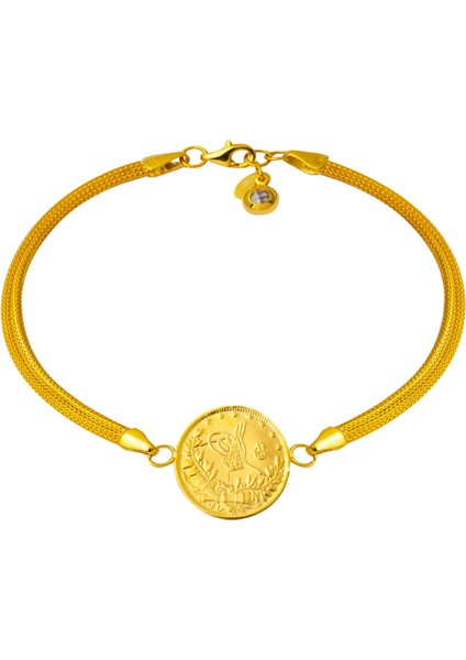 Yarım Reşat Altınlı 14 Ayar Örgü Zincir Bileklik