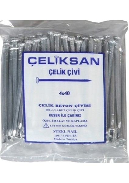 Beton Çivisi 100 Adet Çelik Çivi 4x 40