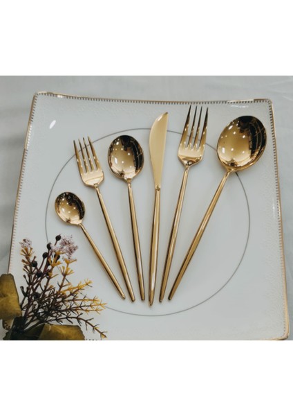 Ikon Gold Titanyum Çatal Kaşık Seti 36 Parça