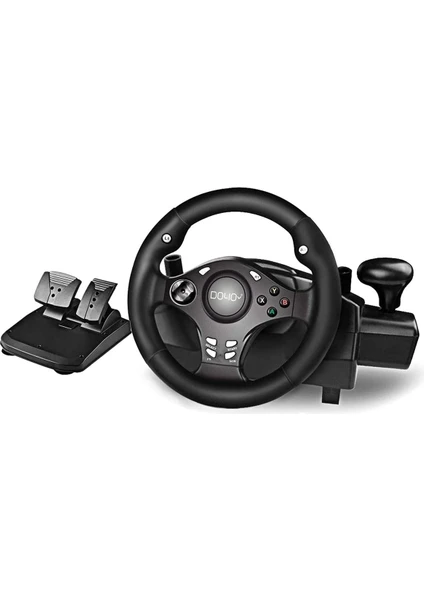 Doyo R270 Direksiyon Seti Çift Motorlu Titreşim Özelliği Kolay Sabitlenir Uzun Ömürlü Xbox Pc Ps Uyumlu Set Gerçekçi Oyun Deneyimi