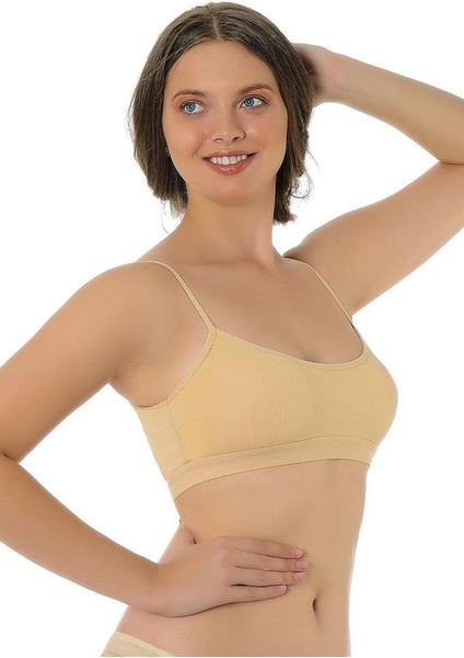 Pamuklu Ip Askılı Pedli Yarım Atlet Sütyen 3011