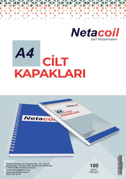 Netaocil A4 Mavi Cilt Kapağı Koli 160MICRON *10 Paket