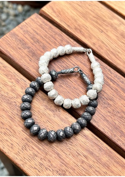 Çiftler Serisi Gümüş Kazaziye Toplu Bileklik - Biri Size Biri Sevdiğinize