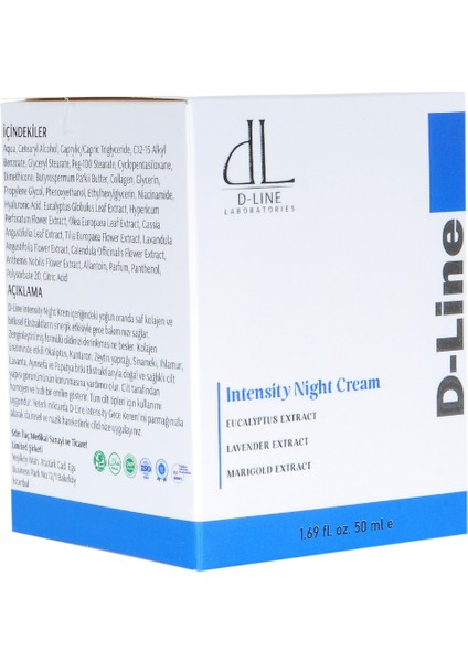 İntensity Night Cream Gece Cilt Bakım Kremi, Cilt Yenileme Desteği, Cilt Bütünlüğü , Kollajen Destekli, Hyaluronik Asit