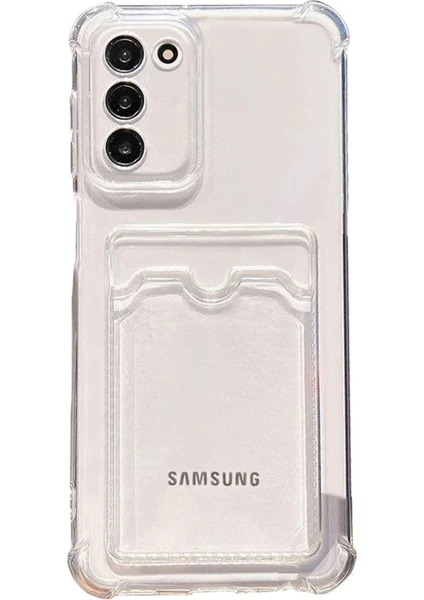 Case World Samsung Galaxy S20 Fe Kapak Kamera Korumalı Kartlıklı Darbe Emici Özellikli Şeffaf Silikon Kılıf