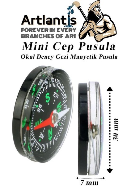 Mini Pusula 1 Adet Küçük Pusula Okul Deney Gezi Cep Pusulası Manyetik Pusula 7X30 mm Plastik Öğrenci