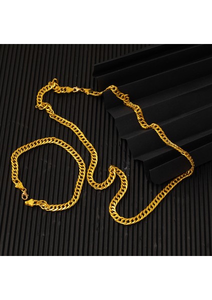 22 Ayar Altın Gurmet Zincir ve Bileklikli Set modelleri