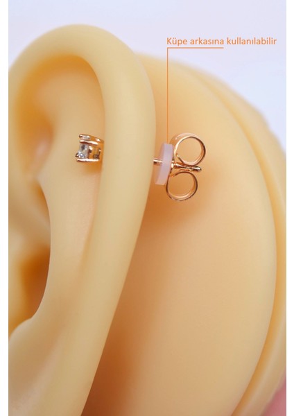 Sacce Scarves&Accessories Antialerjik Bioplast Kulak Deliği Şişliği Önleyici Küpe Arkalığı Keloid Silikon Disk 2 Adet