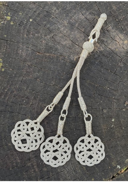 Aşk Düğümü Üçlü Gümüş Kazaziye Tesbih Püskülü