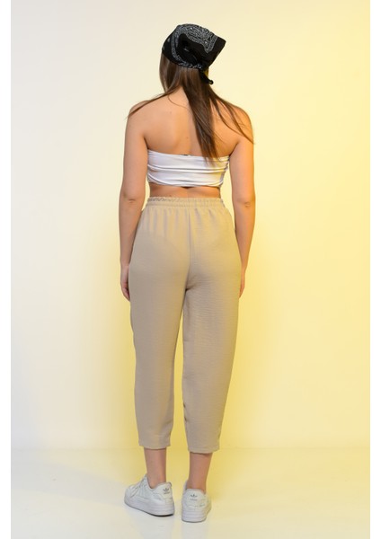 Kadın Beli Lastikli Rahat Pantolon Yüksek Bel Ince Yeni Sezon Yazlık Pantolon modelleri