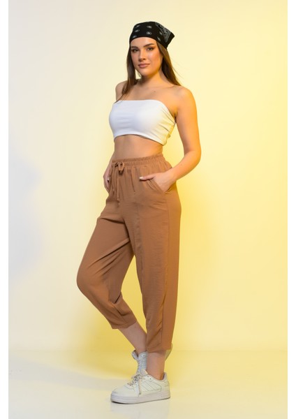Kadın Beli Lastikli Rahat Pantolon Yüksek Bel Ince Yeni Sezon Yazlık Pantolon fiyatları