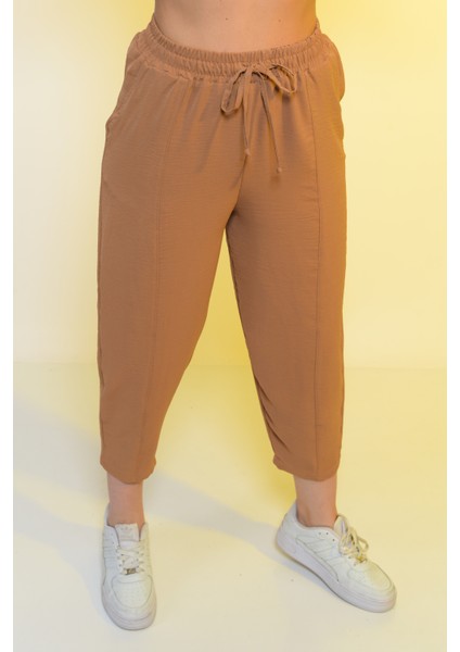 Kadın Beli Lastikli Rahat Pantolon Yüksek Bel Ince Yeni Sezon Yazlık Pantolon fırsatları