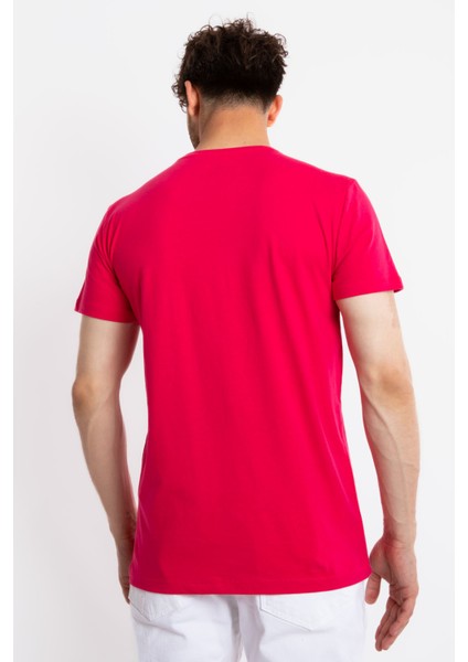 Erkek/unisex V-Yaka T-Shirt Veralpes - Macenta modelleri