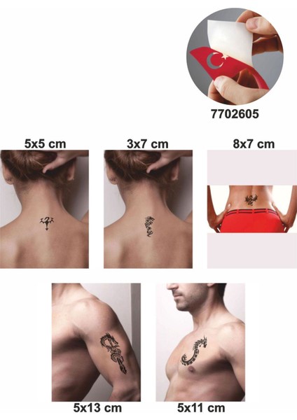 Dragonlar 5 Adet Geçici Dövme Kına Şablonu