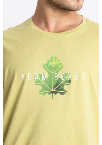 Erkek/unisex Baskılı Oversize O-Yaka T-Shirt Suelto - Açık Haki indirimleri