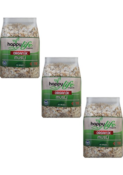 Happy Life Organik Musli 400 gr x 3 Adet