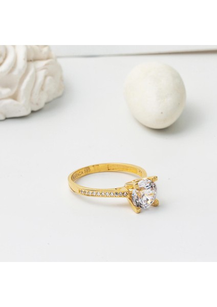 Klasik 14 Ayar Tektaş Altın Yüzük modelleri