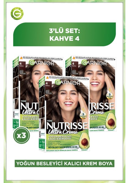 3'lü Nutrisse Ultra Creme - 4 Seti