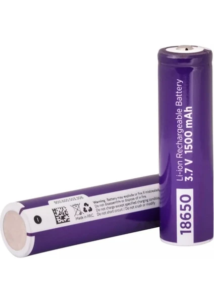 18650 3.7V 1500MAH Li-Ion Başlıklı Şarjlı Pil 4 Adet