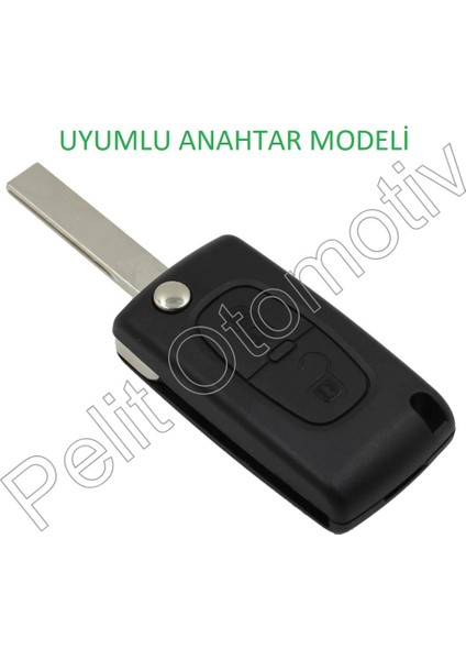 Pelit Otomotiv Peugeot 107 206 207 307 308 Süperlüx Anahtar Kılıfı 2 Tuşlu Mavi