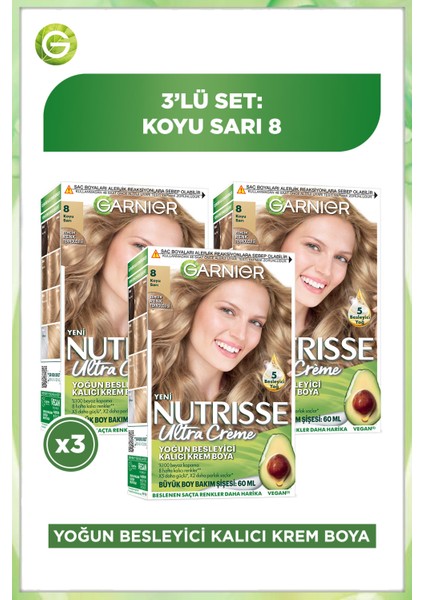 3'lü Nutrisse Ultra Creme - 8 Seti
