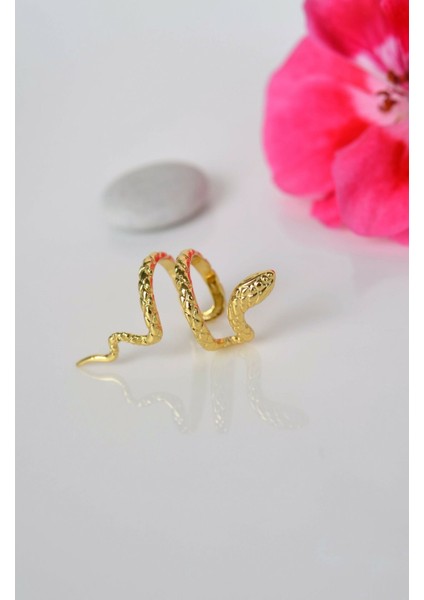 Sacce Scarves&Accessories Gold Yılan Earcuff Sıkıştırmalı Kıkırdak Küpesi