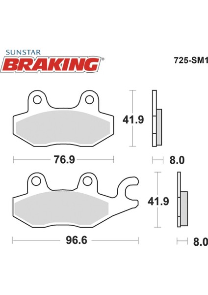 Yarı Metalik Fren Balatası / Yamaha / Ybr 250 / 250CC / Ön / 2007-2008-2009-2010-2011