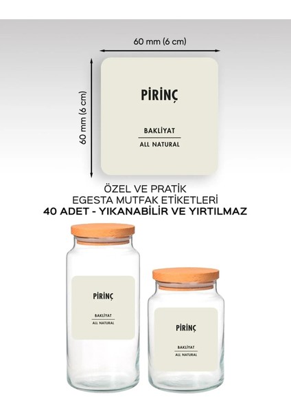 40 Adet 6X6CM Bakliyat Kavanoz Etiketi Krem Renk modelleri