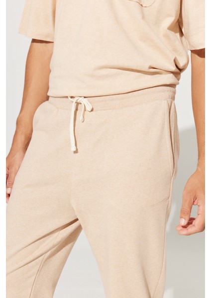 ALTINYILDIZ CLASSICS Erkek Sütlü Kahve Standart Fit Normal Kesim %100 Pamuk Cepli Rahat Eşofman Altı modelleri