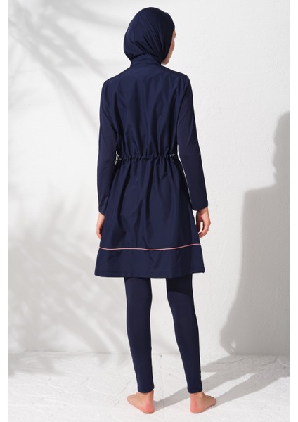 Uzunkollu Fermuarlı Tesettür Mayo Lacivert 231924 fiyatları