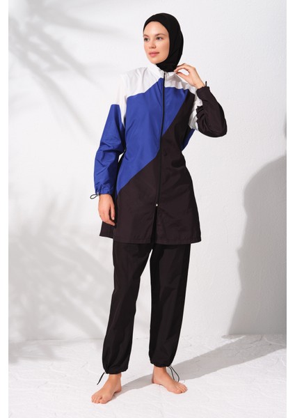 Uzunkollu Fermuarlı Paraşüt Tesettür Mayo Desenli 231920 fırsatları