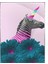 Pembe Düşler Mavi Çiçekler ve Tek Boynuzlu Zebra Poster P-000145 1