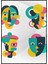 Yüz Portre Geometrik Şekillerle Illüstrasyon Poster P-003217 1