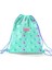 Kids Su Yeşili Neon Pembe Flamingo Desenli Ipli Büzgülü Sırt Çantası 22449 2