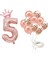 Rakam Rose Gold Folyo Balon, Kral Tacı ve Konfetili Rose Gold Balon 1