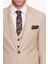 Erkek Bej Slim Fit Sivri Yaka Takım Elbise 4
