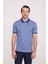 Erkek Mavi Polo Yaka Desenli T-Shirt 1